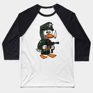 ww2 duck cartoon. cute kawaii scared german soldier. Baseball T-Shirt